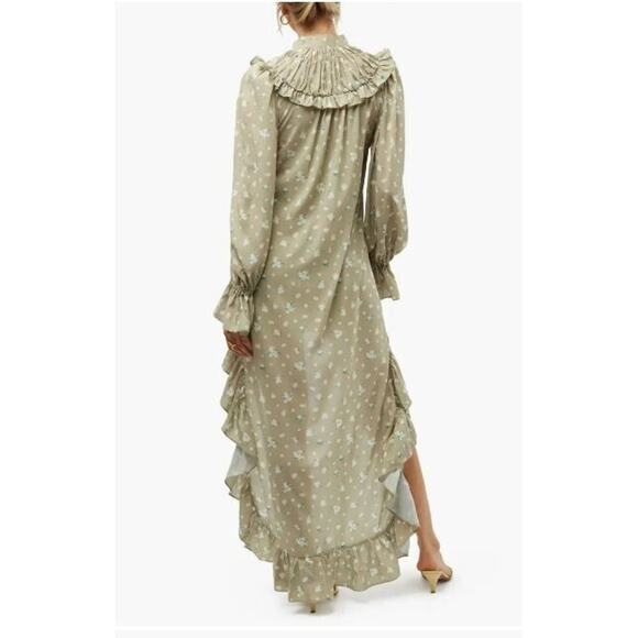 WeWoreWhat Sage Green Polka Dot High Low Dress Boho Prairie XS - Picture 2 of 6